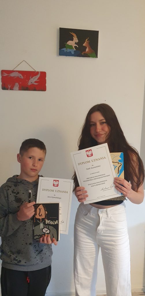 Tytuły Mistrzów Ortografii dla Janka SZYMAŃSKIEGO i Nadii SZYMAŃSKIEJ!!! – GRATULUJEMY