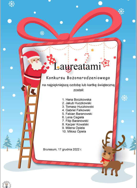 Laureaci Konkursu Bożonarodzeniowego!!!